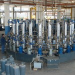 A modern carousel for the filling of ButanGas the cylinders