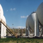 The modern coastal storage ButanGas in Naples